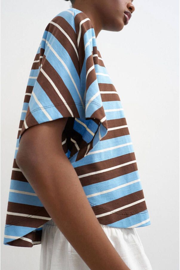TOPSHOP gestreept T-shirt lichtblauw - Foto 3