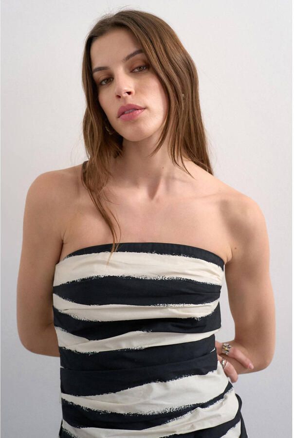 Topshop midi-jurk in bandeaumodel model 'LISA'