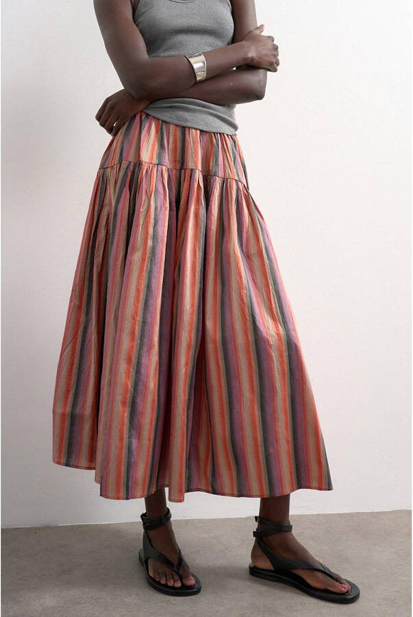 TOPSHOP gestreepte A-lijn rok multi