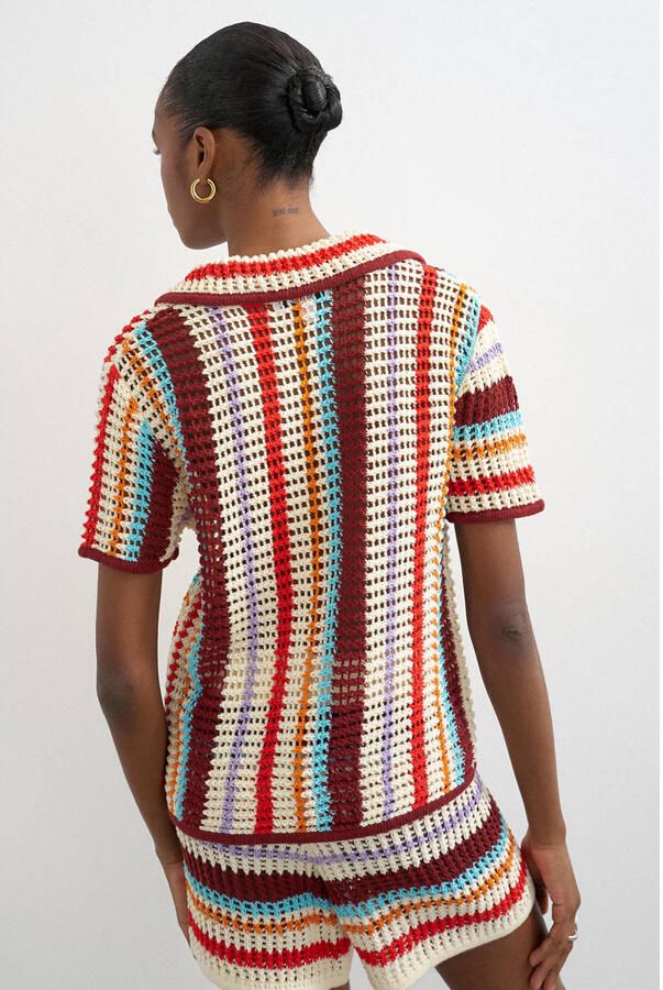 Topshop Gebreid jack met capuchon model 'GERDI' - Foto 3