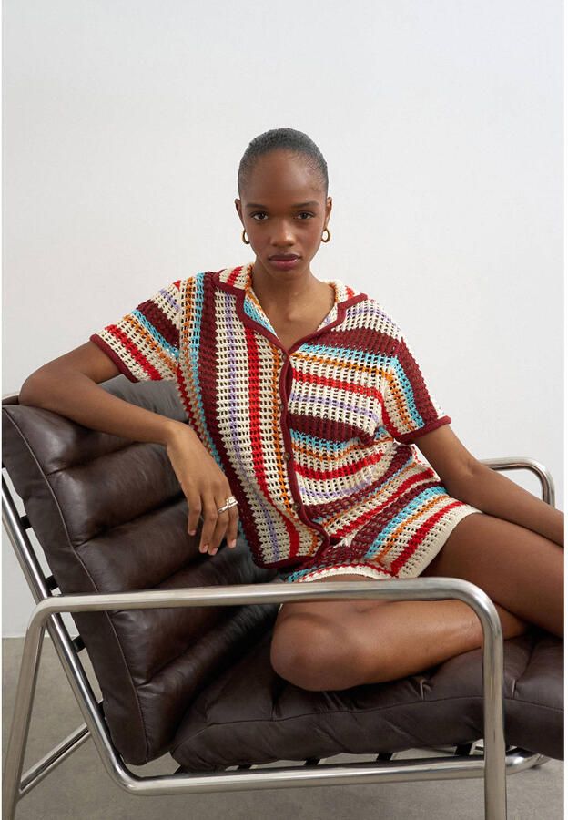 Topshop Gebreid jack met capuchon model 'GERDI' - Foto 2