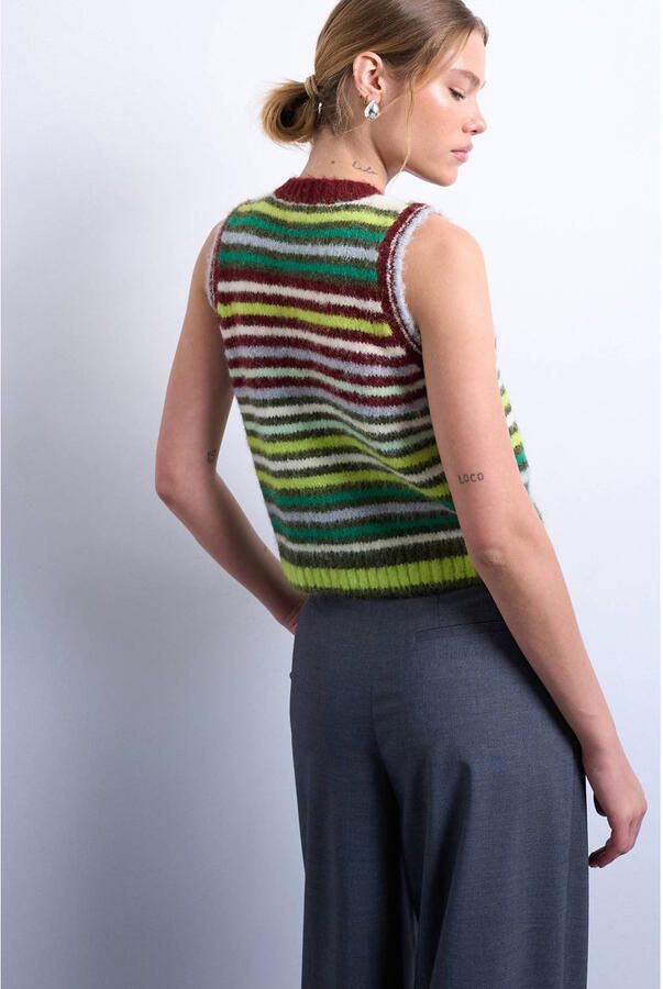 Topshop Mouwloos vest met streepmotief model 'CARO' - Foto 3