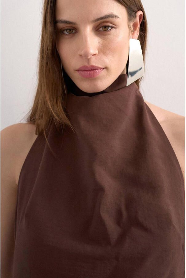 TOPSHOP halterjurk donkerbruin - Foto 2