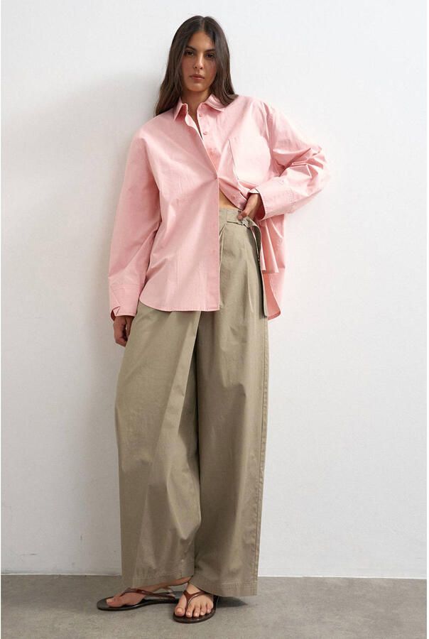 TOPSHOP high waist wide leg casual broek beige - Foto 2