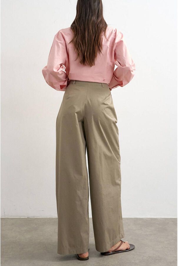 TOPSHOP high waist wide leg casual broek beige - Foto 3
