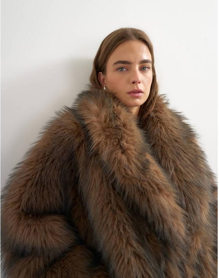 TOPSHOP imitatiebont jas bruin - Foto 2