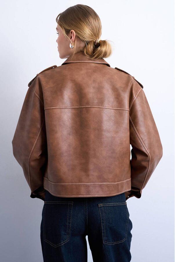 Topshop Jack in leerlook met klepzakken model 'MADISON' - Foto 2