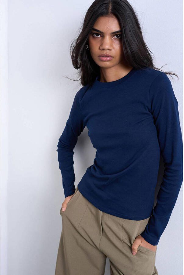 TOPSHOP longsleeve marineblauw