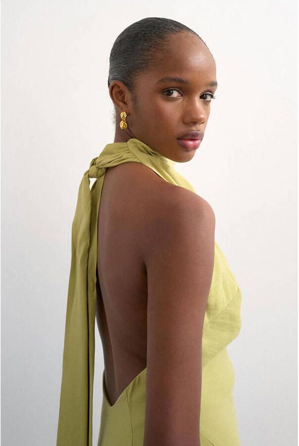 TOPSHOP maxi jurk limegroen - Foto 2