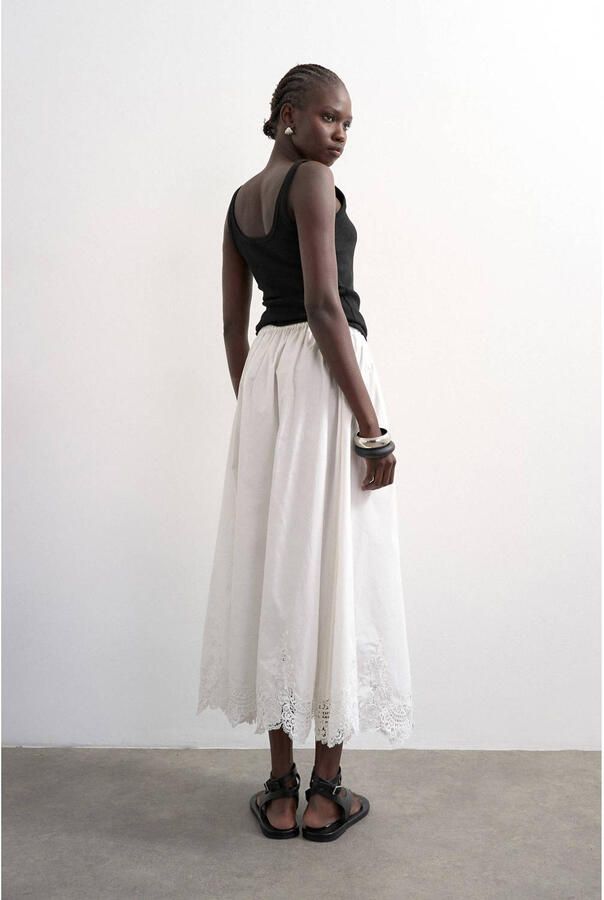 TOPSHOP maxi rok wit - Foto 3