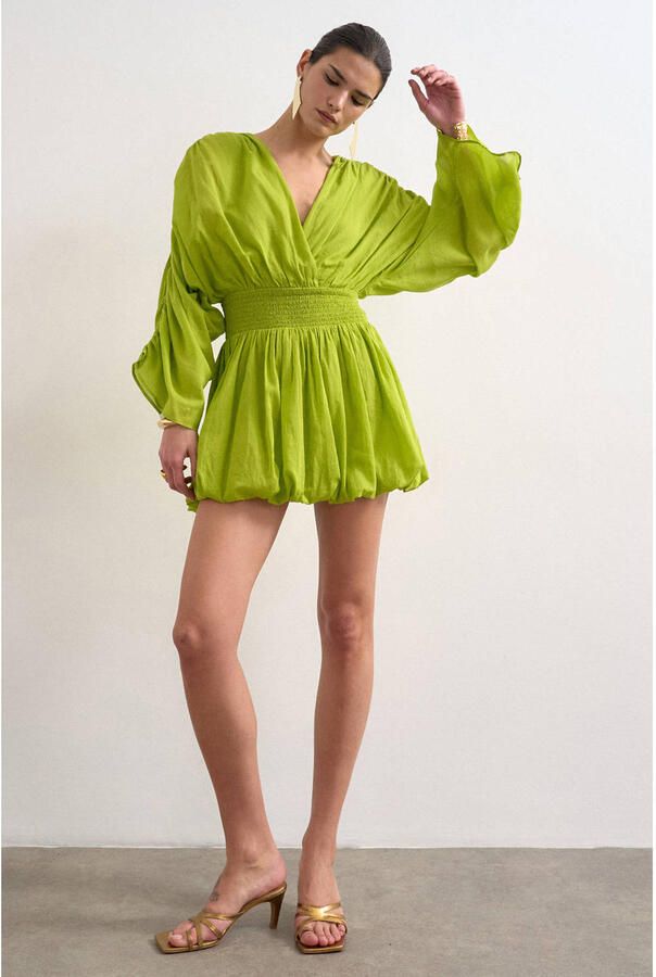 TOPSHOP mini jurk limegroen - Foto 3