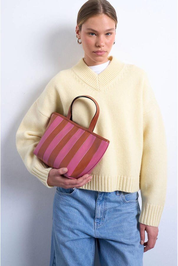 TOPSHOP mini shopper TSGEMMA roze bruin