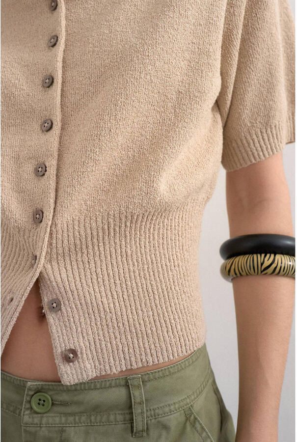 Topshop Cardigan met 1 2-mouwen en polokraag model 'KYLIE' - Foto 2