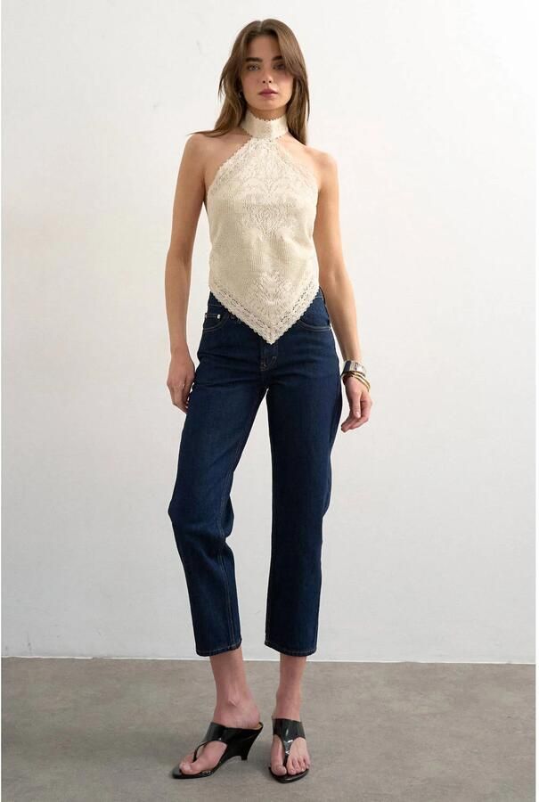 TOPSHOP regular fit gehaakte top ecru - Foto 2