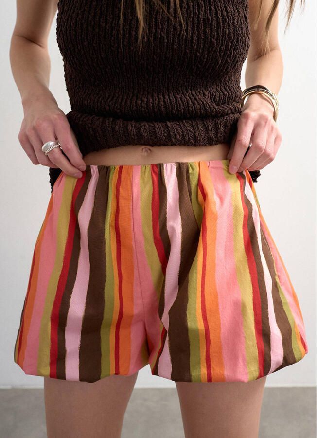 TOPSHOP regular low waist gestreepte casual short multi