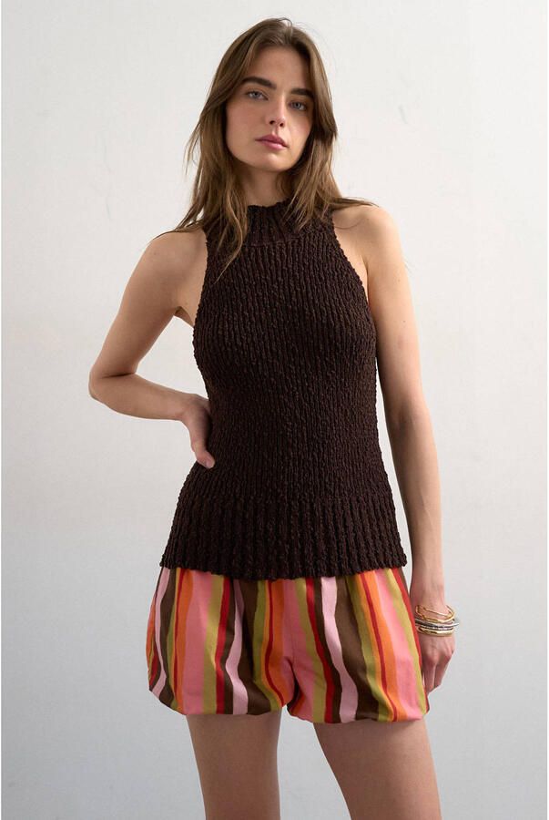 TOPSHOP regular low waist gestreepte casual short multi - Foto 3
