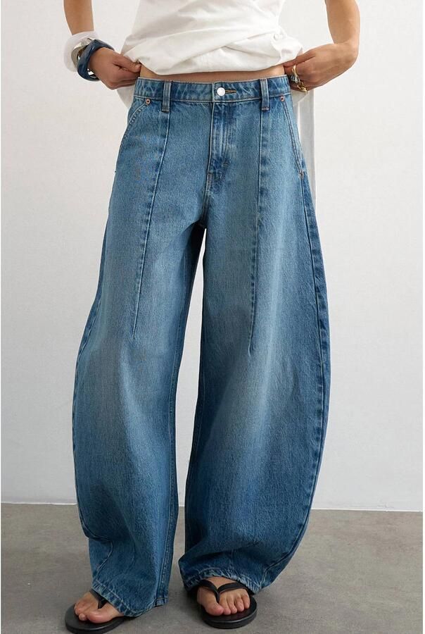 Topshop barrel fit jeans met deelingsnaden model 'MATHILDE'