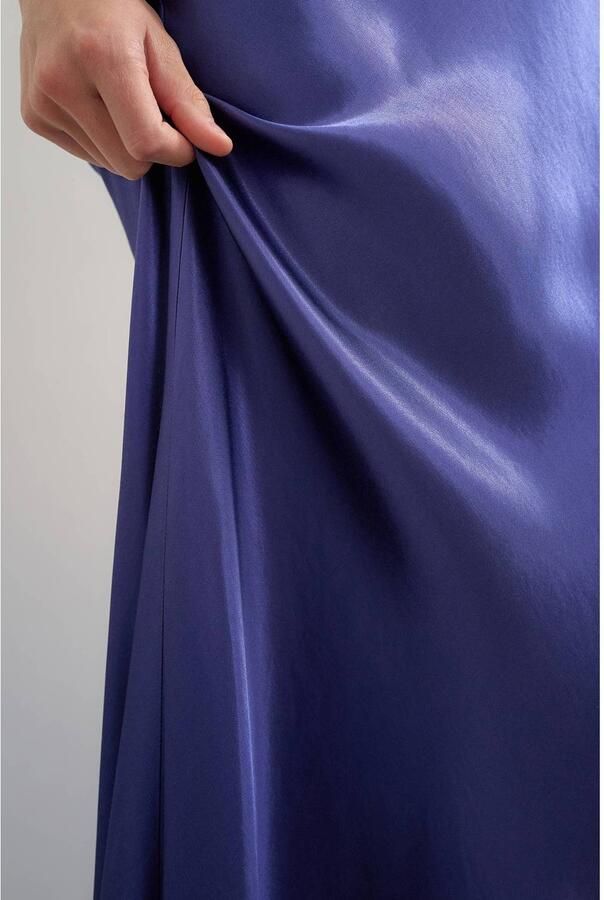 TOPSHOP satijnen maxi galajurk blauw - Foto 3