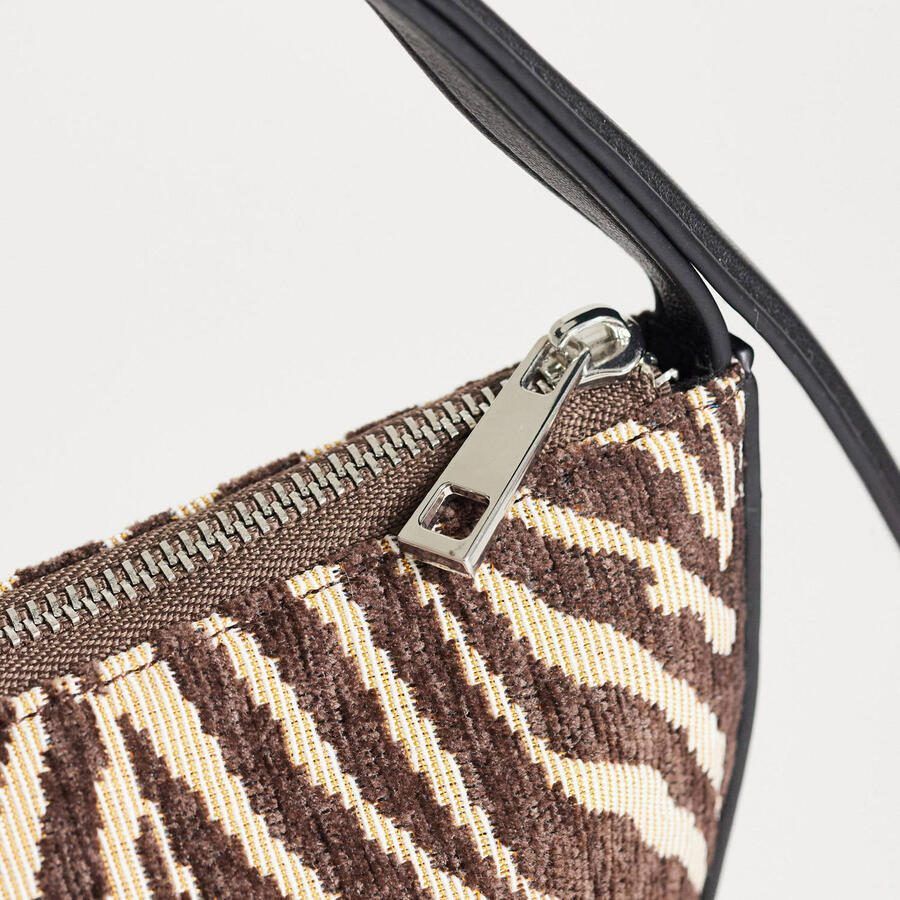 TOPSHOP schoudertas TSCURLY met zebraprint ecru bruin - Foto 2