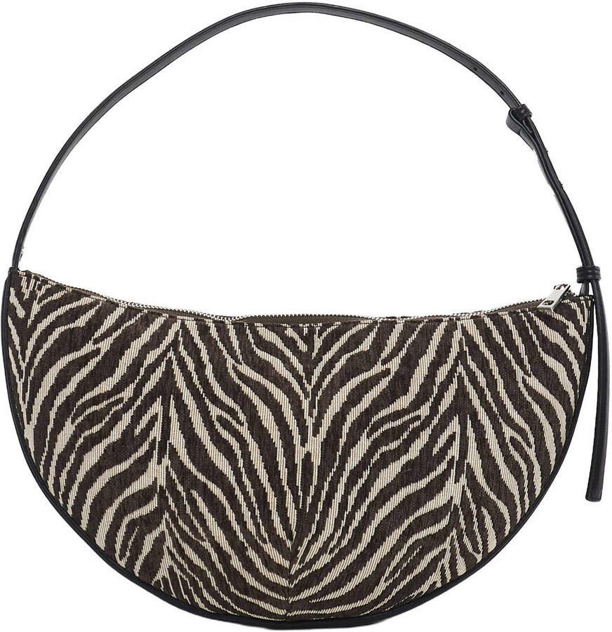 TOPSHOP schoudertas TSCURLY met zebraprint ecru bruin - Foto 3