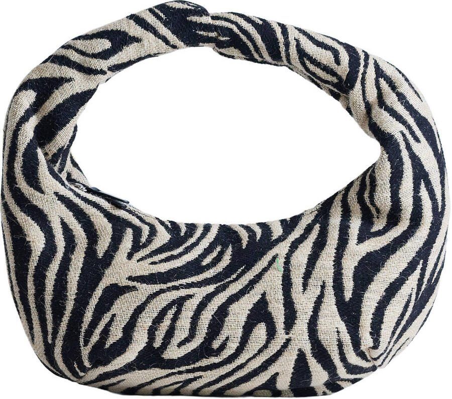 TOPSHOP schoudertas TSGIANE met zebraprint zwart beige