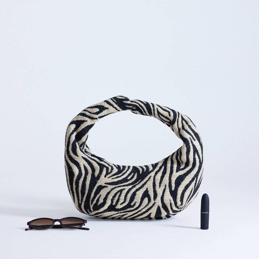 TOPSHOP schoudertas TSGIANE met zebraprint zwart beige - Foto 2