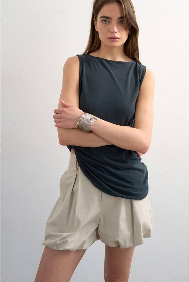 TOPSHOP straight regular waist cargo short ecru