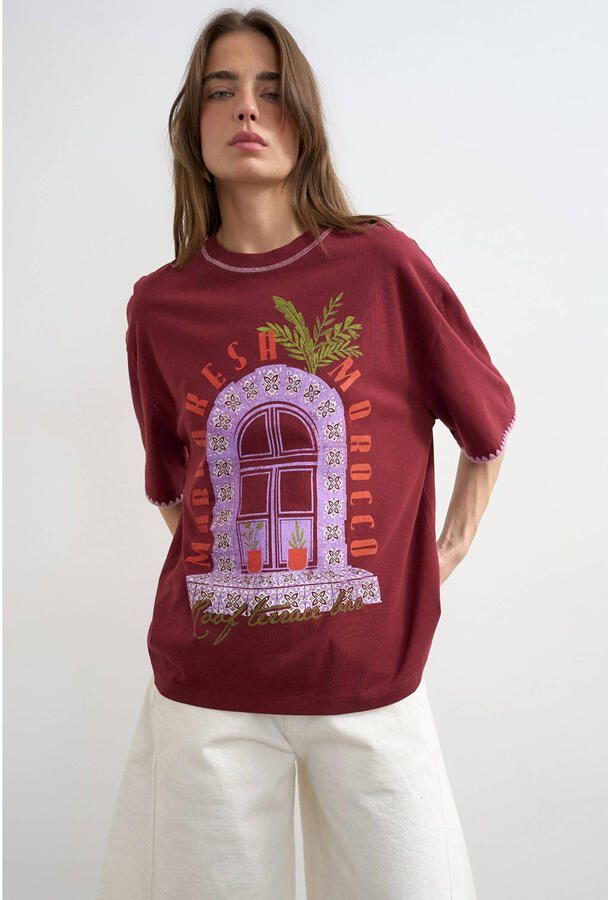 TOPSHOP T-shirt donkerrood