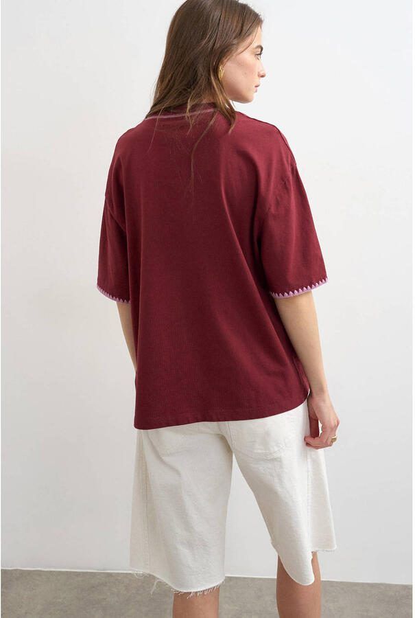 TOPSHOP T-shirt donkerrood - Foto 2