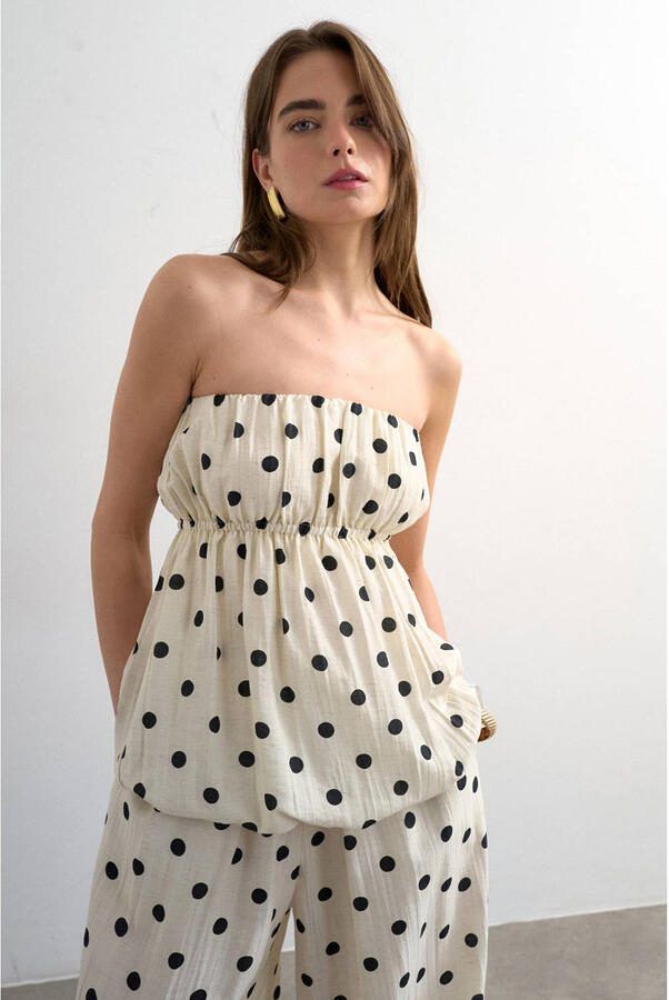 TOPSHOP top met stippen ecru