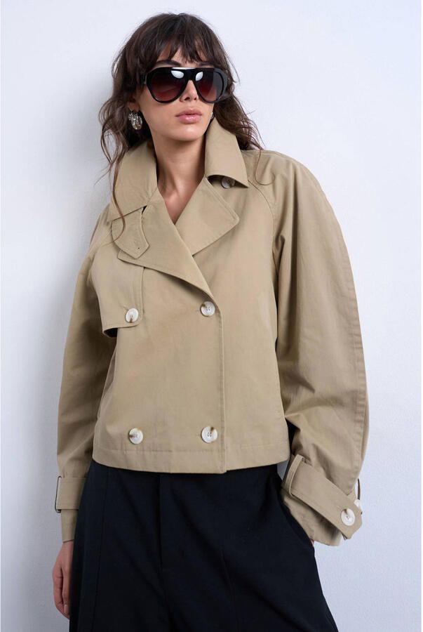 Topshop trenchcoat met mouwtrensjes model 'MIA'
