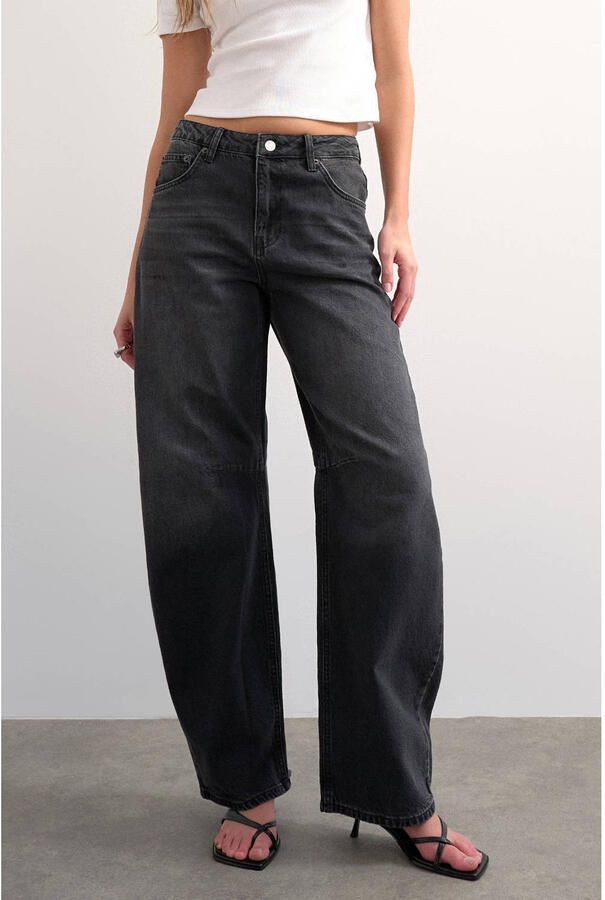 TOPSHOP Tsbarrel Hr Denim Jeans Blw Noos barrel jeans zwart