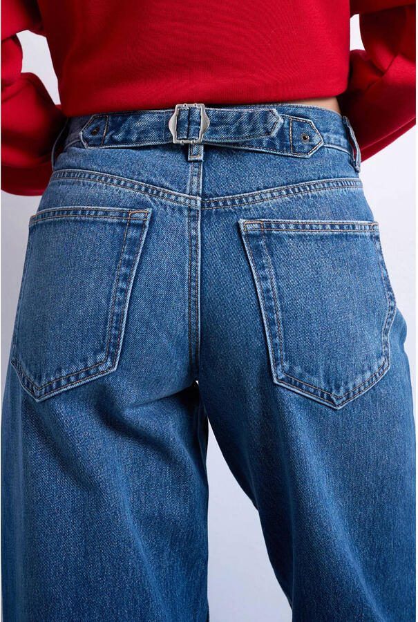 TOPSHOP Tscinch Lr Wide Dnm Jeans Mb Noos straight leg jeans medium blue denim