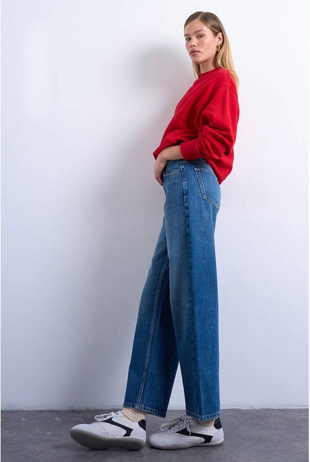 TOPSHOP Tscinch Lr Wide Dnm Jeans Mb Noos straight leg jeans medium blue denim - Foto 2