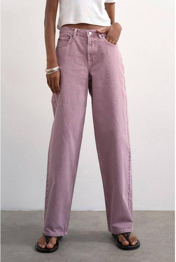 TOPSHOP Tscinch Lr Wide Dnm Jeans Purple high waist barrel jeans lila