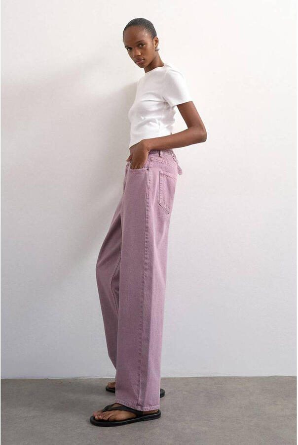 TOPSHOP Tscinch Lr Wide Dnm Jeans Purple high waist barrel jeans lila - Foto 2