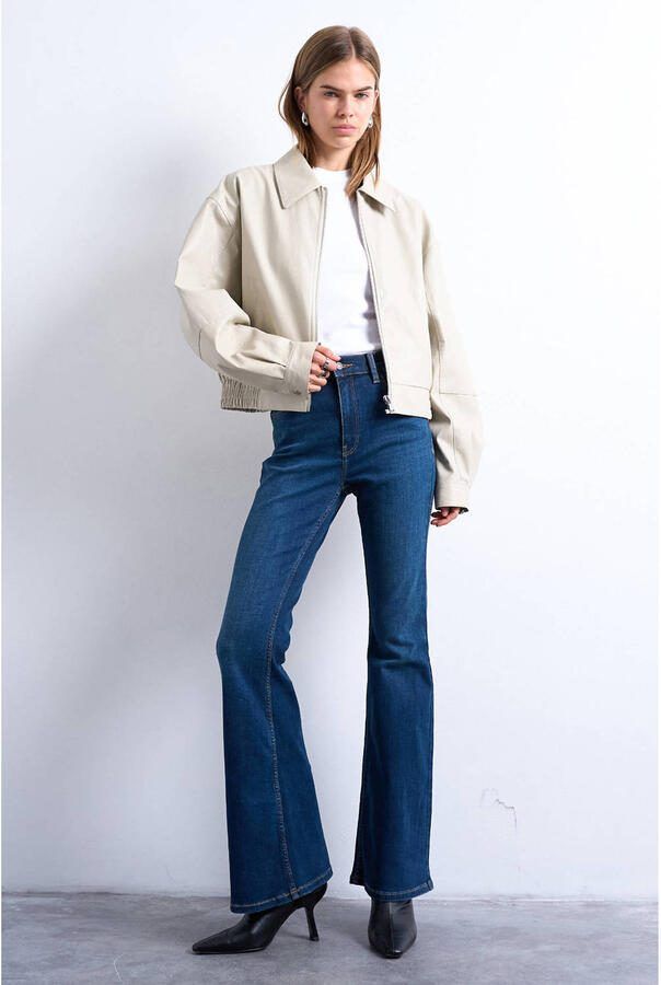 TOPSHOP Tsjamie Hr Flare Dnm Jeans Db Noos high waist flared jeans dark blue denim
