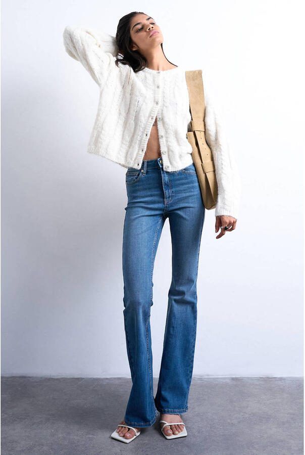 TOPSHOP Tsjamie Hr Flare Dnm Jeans Mb Noos high waist flared jeans medium blue denim - Foto 2