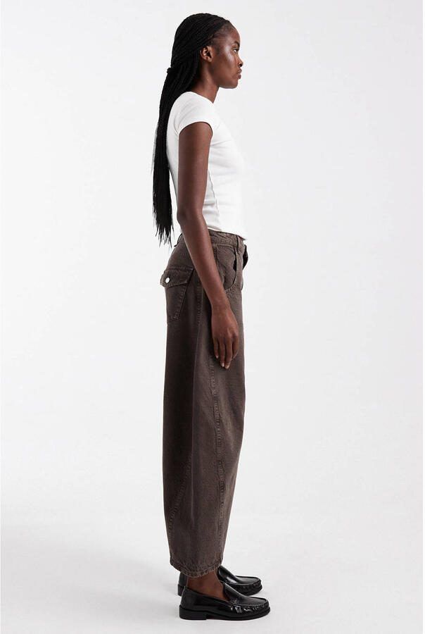 TOPSHOP TSVEA BARREL HIGH RISE JEANS OTTER DNM high waist barrel jeans bruin - Foto 2