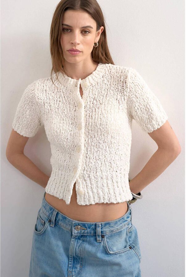 Topshop slim fit cardigan in brei-look model 'Sivy'