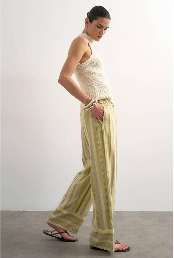 Topshop Broek van mix van linnen en viscose met elastische band model 'POLLY' - Foto 2