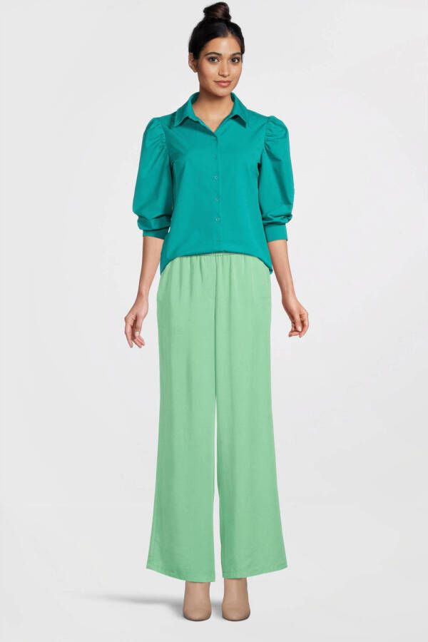 TQ-Amsterdam blouse Evelien van travelstof groen blauw