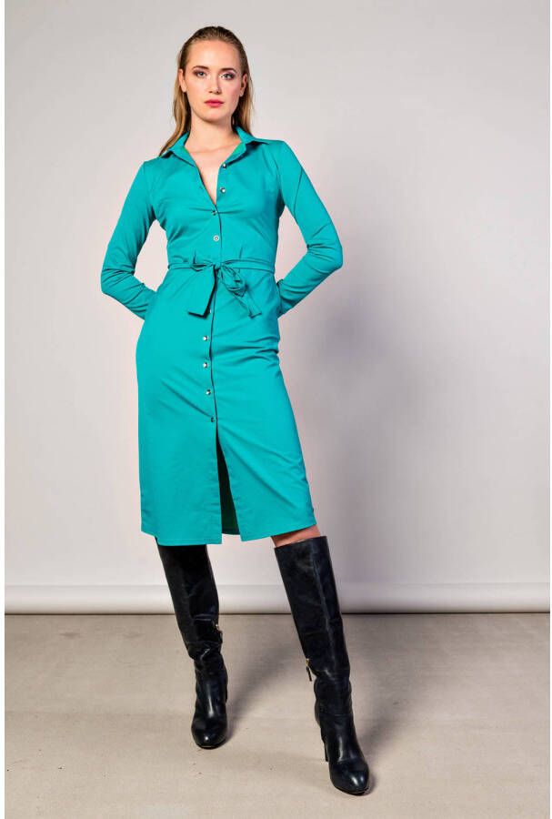 TQ-Amsterdam blousejurk Claudia van travelstof groen blauw