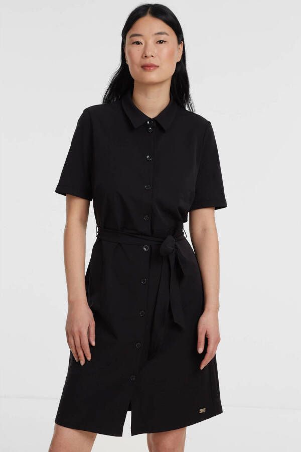 TQ-Amsterdam blousejurk Milou van travelstof zwart