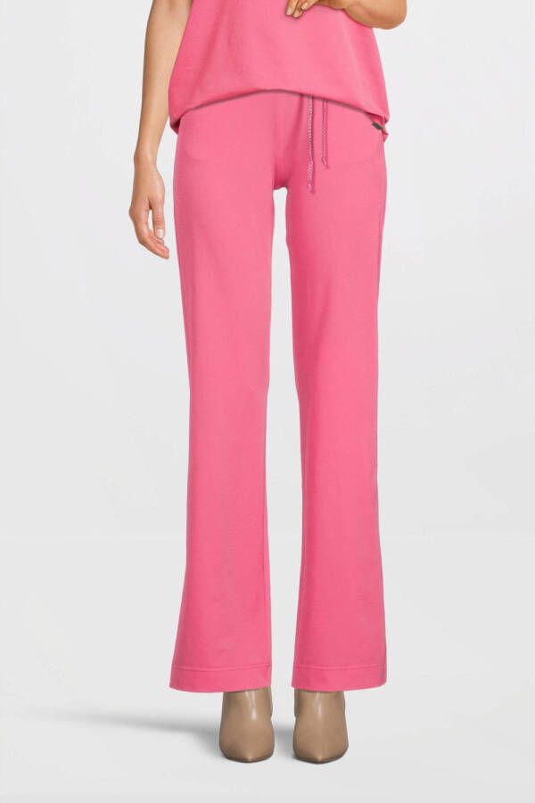 TQ-Amsterdam high waist straight fit pantalon Romee van travelstof roze