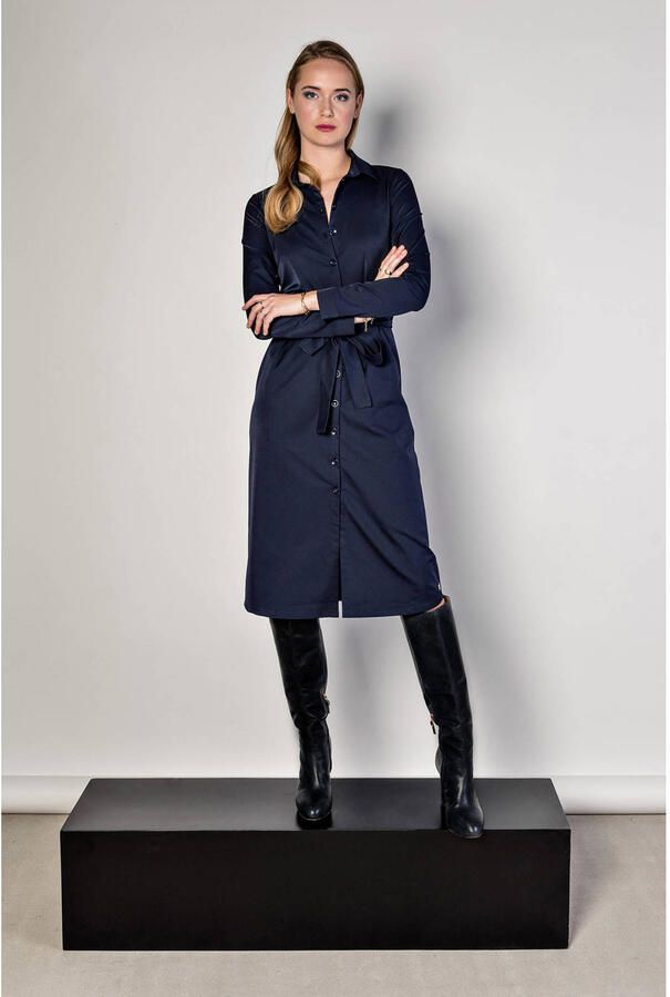 TQ-Amsterdam blousejurk Claudia van travelstof donkerblauw