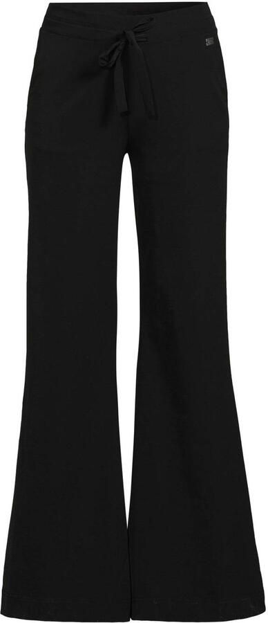TQ-Amsterdam flared broek Victoria van travelstof zwart