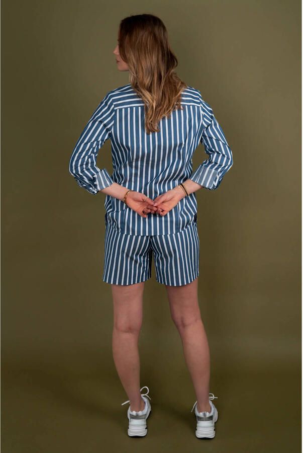 TQ-Amsterdam gestreepte blouse blauw