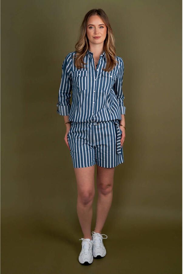 TQ-Amsterdam gestreepte blouse blauw - Foto 2