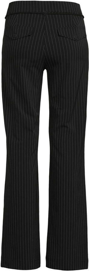 TQ-Amsterdam gestreepte straight fit pantalon Romee zwart